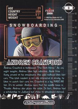2000 Fleer Adrenaline - Gold #9 Andrew Crawford Back